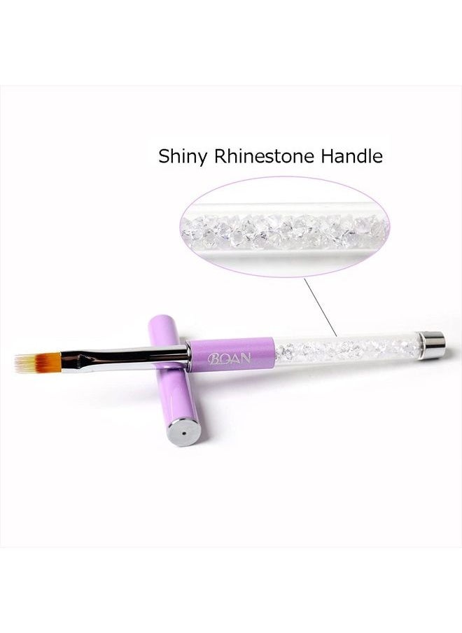 1Pcs Nail Ombre Brush Nail Art Gradient Painting Brush With Rhinestone Handle For Nail Design, For Gel Nails