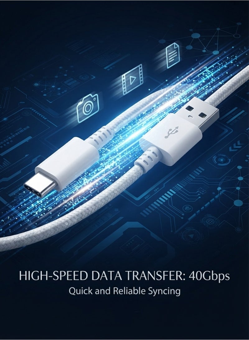 Charome Premium USB-A to USB-C Cable: Fast Charging, High-Speed Data Transfer, 1 Meter Length, Charging Protection, Sync Data, and Bending Resistant Durable Design Compatible with All iPhone Series, Windows And MacBook Pro, MacBook Air, iPad Pro, Samsung Galaxy S23/22/Z Fold/Z Flip, Google Pixel 7/6A,PS5, - Image 4