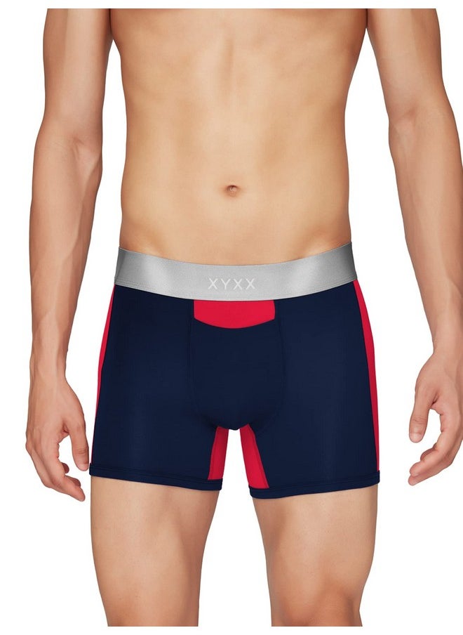 XYXX XYXX Men's Underwear Illuminati IntelliSoft Antimicrobial Micro Modal Trunk Pack of 2 (Black Iris & Tango Red;Black Iris & Brilliant Blue; L)  - Image 5