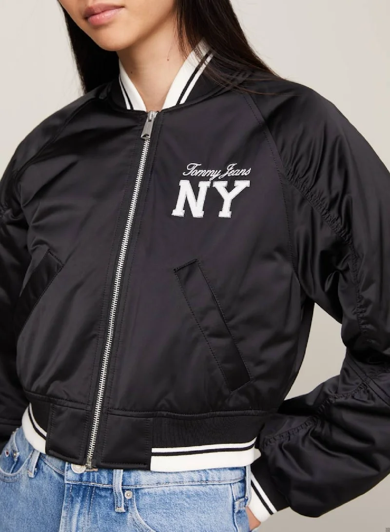 TOMMY JEANS Varsity Satin Padded Bomber Jacket