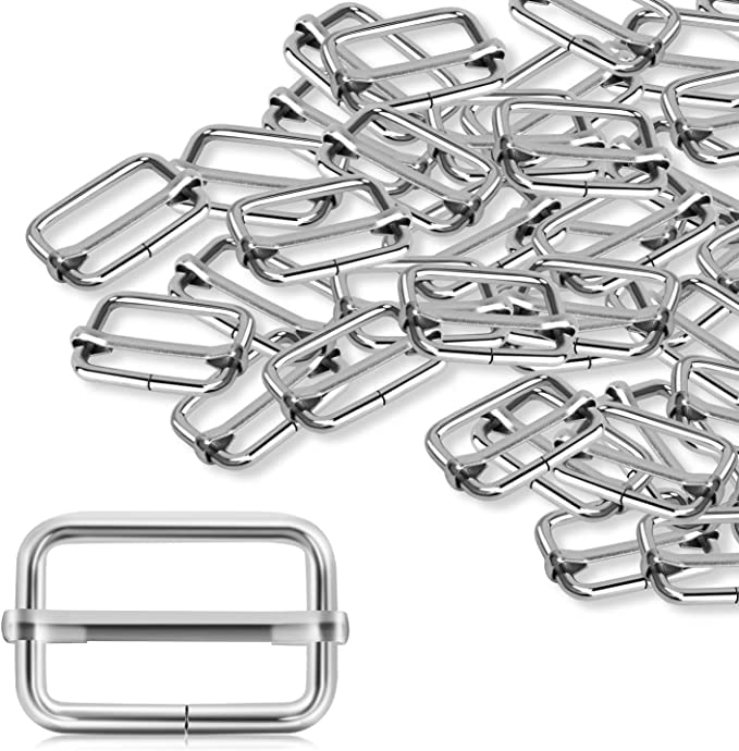 The Yogis The Yogis 15 inch Slide Buckles Metal TriGlide Slides Adjustable Webbing Slider Buckle Silver Rectangle Tri Slide Buckle for Fasteners Strap Backpack DIY Accessories - Image 1