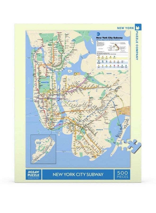 New York Puzzle Company Transit Maps New York Subway Map 500 Piece Jigsaw Puzzle - Image 4