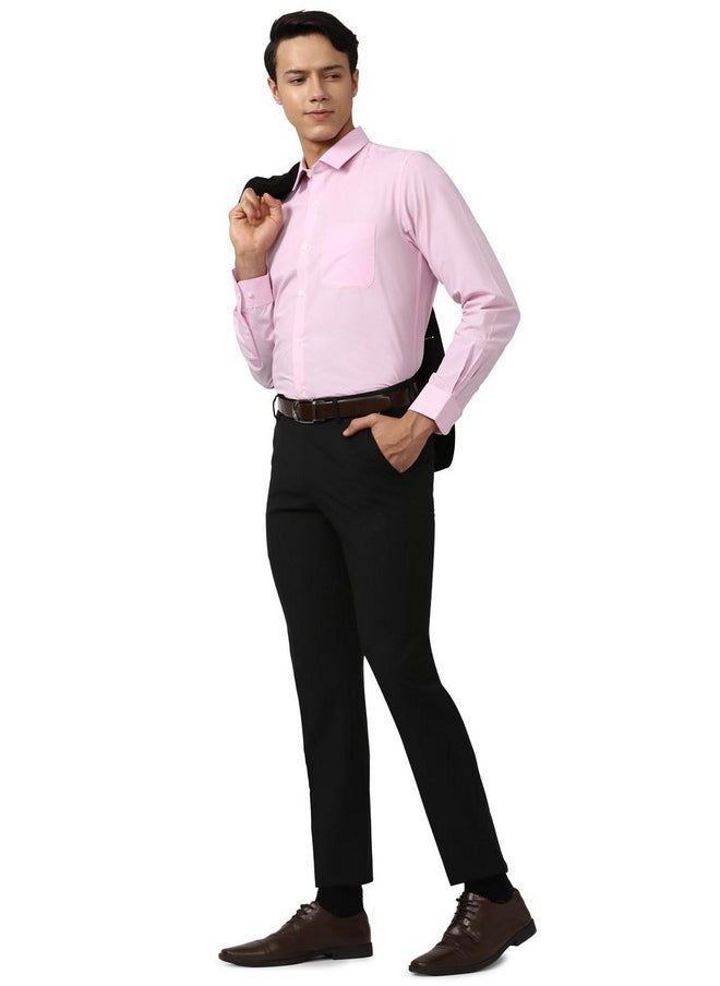 Peter England Peter England Men's Solid Regular Fit Shirt (PESFONUPO29575_Light Pink 1 42)  - Image 5
