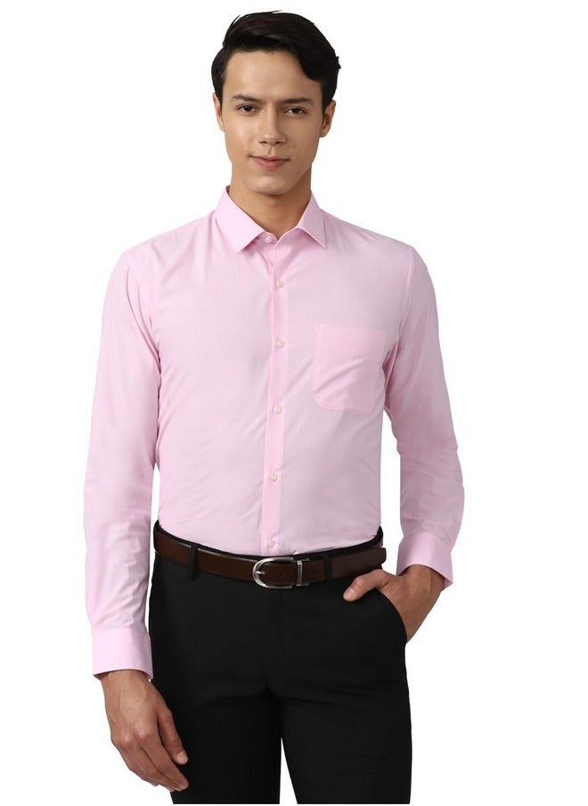 Peter England Peter England Men's Solid Regular Fit Shirt (PESFONUPO29575_Light Pink 1 42)  - Image 1