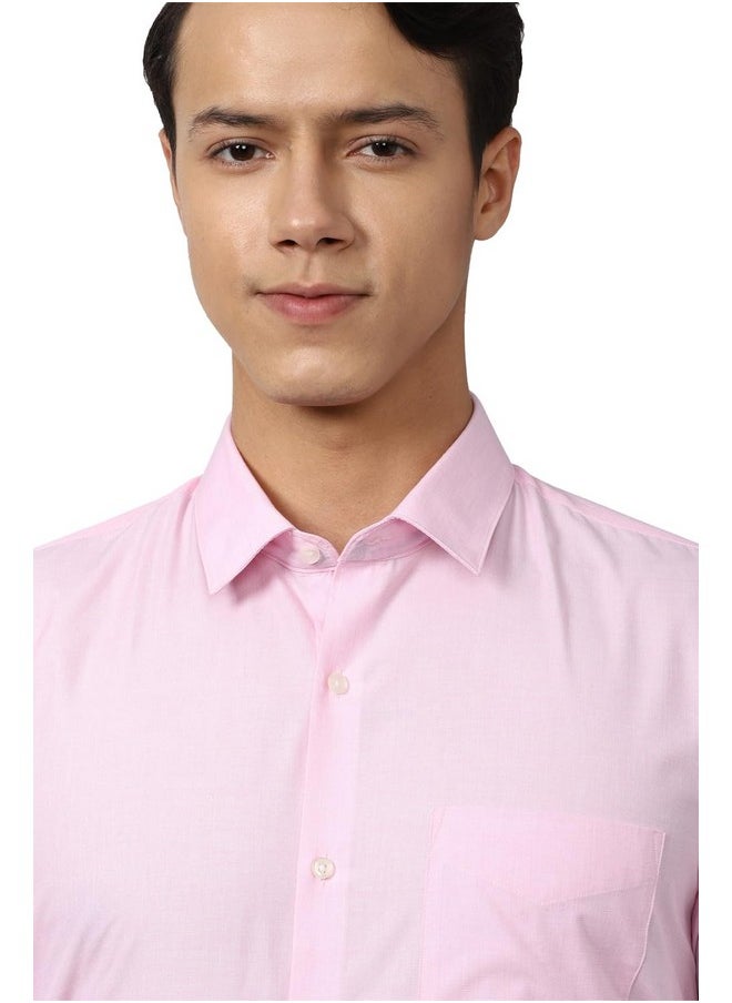 Peter England Peter England Men's Solid Regular Fit Shirt (PESFONUPO29575_Light Pink 1 42)  - Image 4