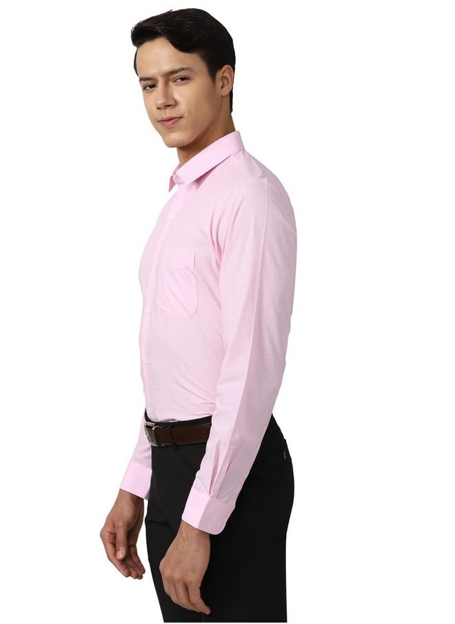 Peter England Peter England Men's Solid Regular Fit Shirt (PESFONUPO29575_Light Pink 1 42)  - Image 2