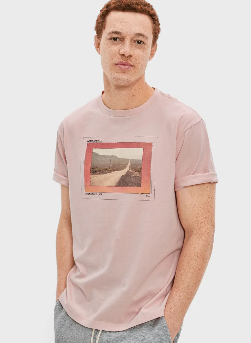 American Eagle Graphic Crew Neck T-Shirt