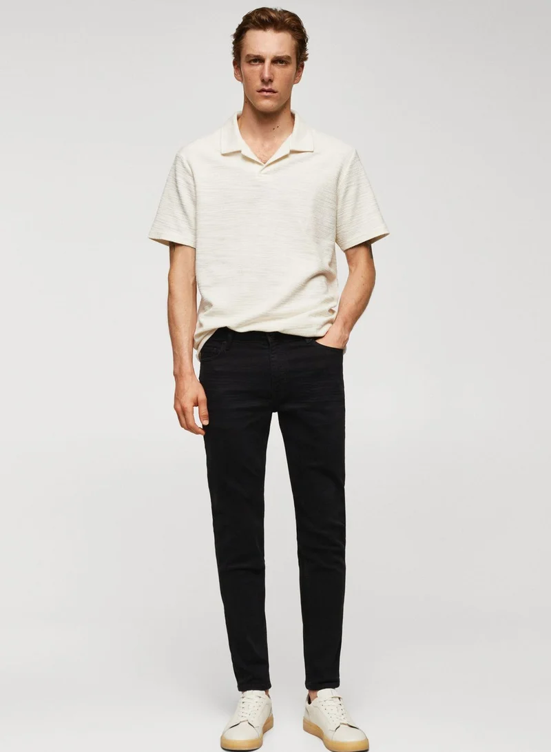 Mango Man Rise Wash Skinny Fit Jeans