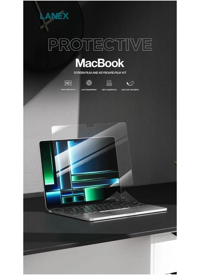 LANEX Lanex screen protector and keyboard, 3 pieces, Compatible with MacBook Air M2 13 - Clear  - Image 5