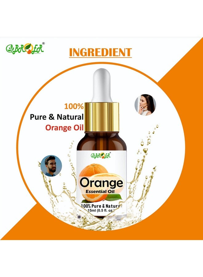 BROER Orange Essential Oil (15ml + 15ml) - For Skin, Hair, Face, Acne Care & Aroma Therapy - 100% Pure, Natural & Undiluted Refreshing Essential Oil - pack of 2 - Image 4