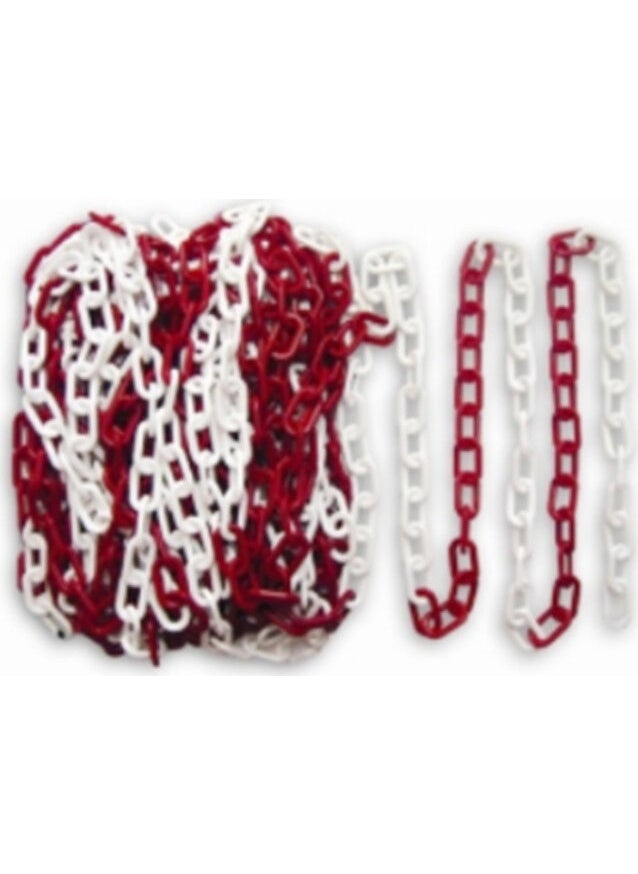 Essafe 8 mm Plastic Chain Red White 100 m Ge 6000 