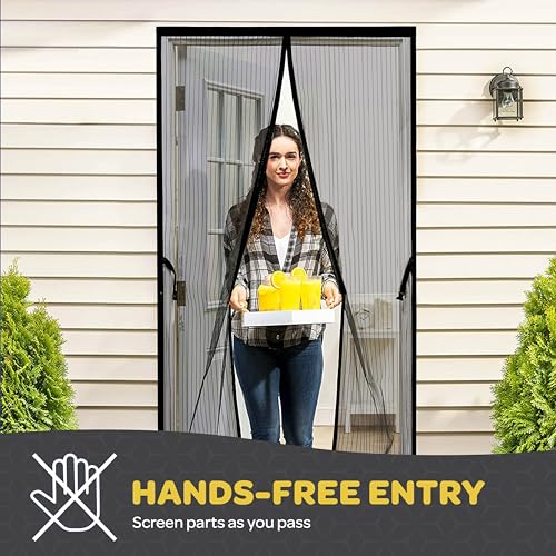 SEWANTA Hands-Free Magnetic Screen Door, Heavy Duty, Self Sealing Screen Door Mesh Protector, Pet and Kid-Friendly, Stay-Open Buckle, Keeps Bugs Out While Letting Nature in, Fits Door Size (48" x 96") - Image 5