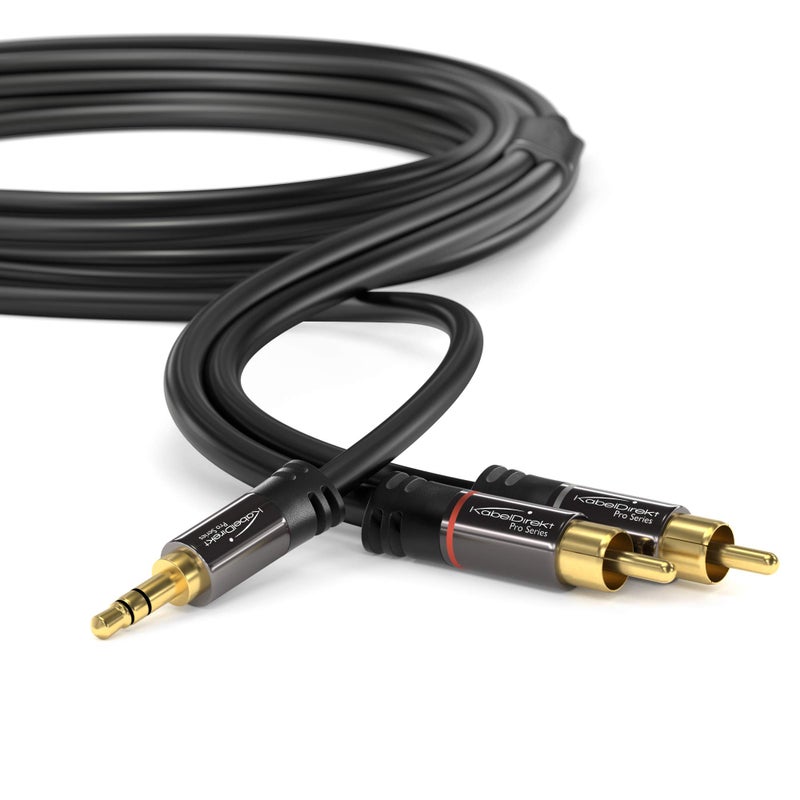 KabelDirekt â€“ RCA to Jack 3.5mm Adapter Cable â€“ 10ft â€“ Versatile Plug-and-Play Audio Cable (Aux/3.5mm to 2X RCA for Smartphone, Tablet, Home Theater, soundbar, TV, Notebook, MP3) - Image 2
