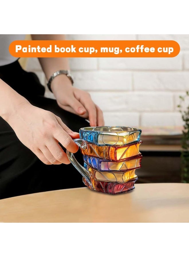 Ru syanl Painted Book Mug Novelty Coffee Mugs for Book Lover - Unique Coffee Mugs 325ml Cool Funny Bookish Cute Tumblers Books Worm Readers Writers Librarian Gifts Women  - Image 2