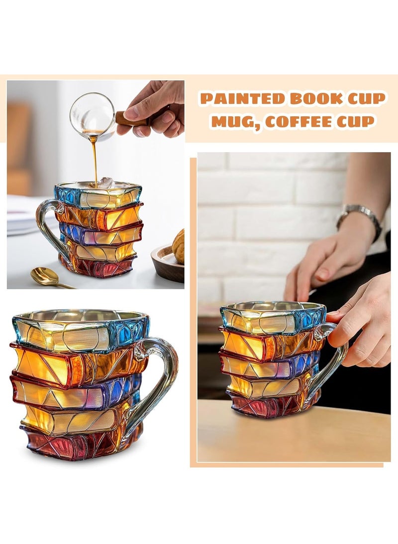 Ru syanl Painted Book Mug Novelty Coffee Mugs for Book Lover - Unique Coffee Mugs 325ml Cool Funny Bookish Cute Tumblers Books Worm Readers Writers Librarian Gifts Women  - Image 4