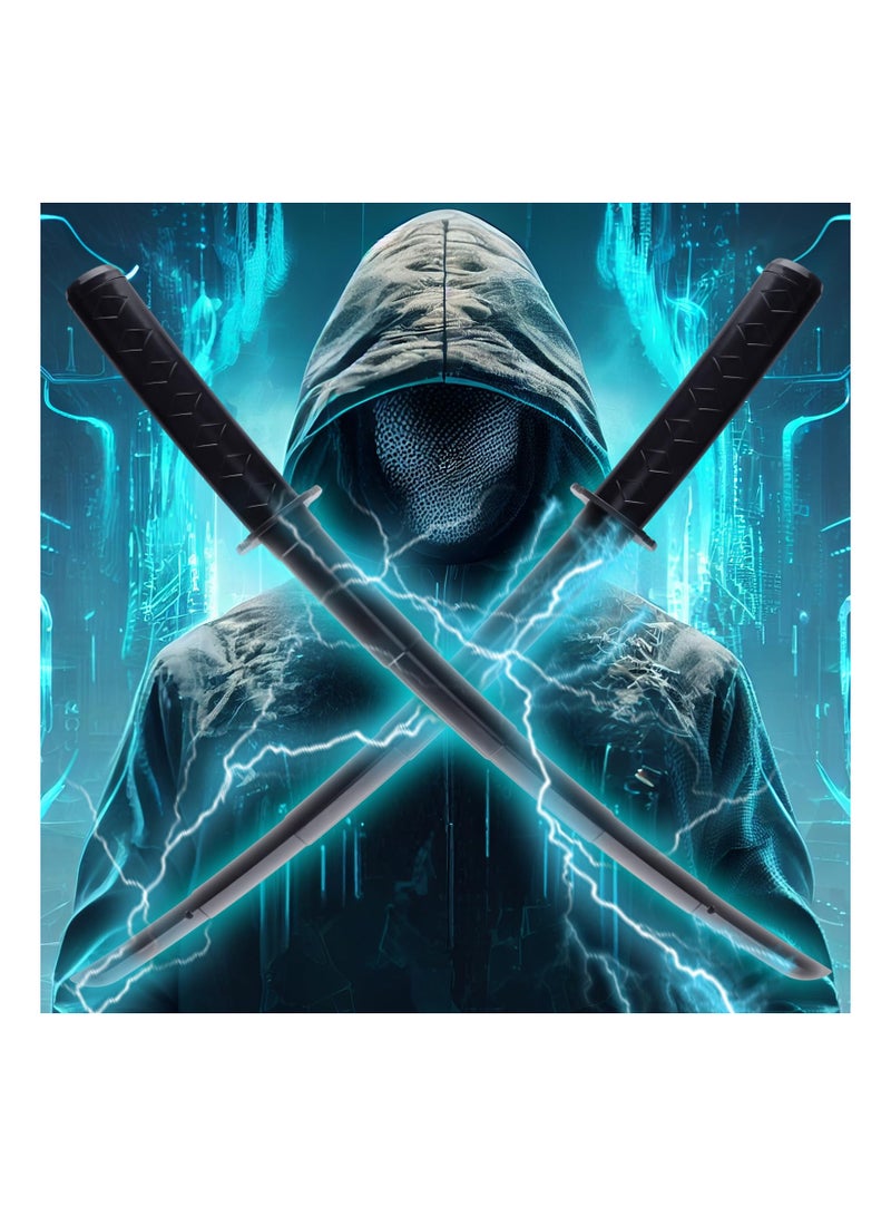 SYOSI 2 Pcs Telescopic Katana Toy, 3D Gravity Fidget Samurai Toy Retractable Samurai Sword Model Toys Funny Plastic Retractable Samurai Toy Creative Decompression Tricky Toy, Black - Image 1