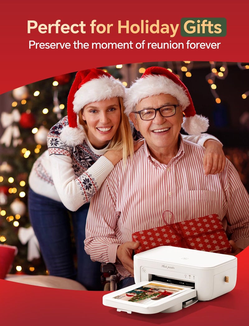HPRT Photo Printer 4x6,+108Sheets&2ribbon,Instant Picture Printer for iPhone, Android, Smartphone,Portable Photo Printers for Home Use,Thermal Dye-Sublimation, AR Video Printingï¼ˆWhiteï¼‰ - Image 2