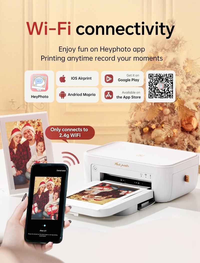 HPRT Photo Printer 4x6,+108Sheets&2ribbon,Instant Picture Printer for iPhone, Android, Smartphone,Portable Photo Printers for Home Use,Thermal Dye-Sublimation, AR Video Printingï¼ˆWhiteï¼‰ - Image 5
