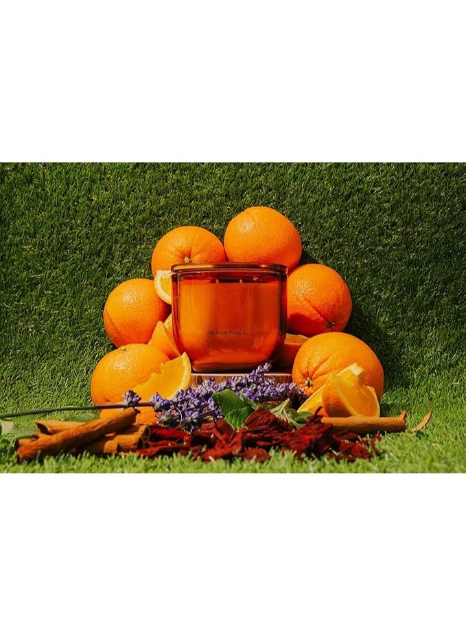 ALLURE Jar Candle 400g | Orange & Sandalwood Scented Candle | Botanical Wax Aromatherapy Candle | Long Lasting Clean Burn | Luxury Home Fragrance Gift for Living Room - Image 2