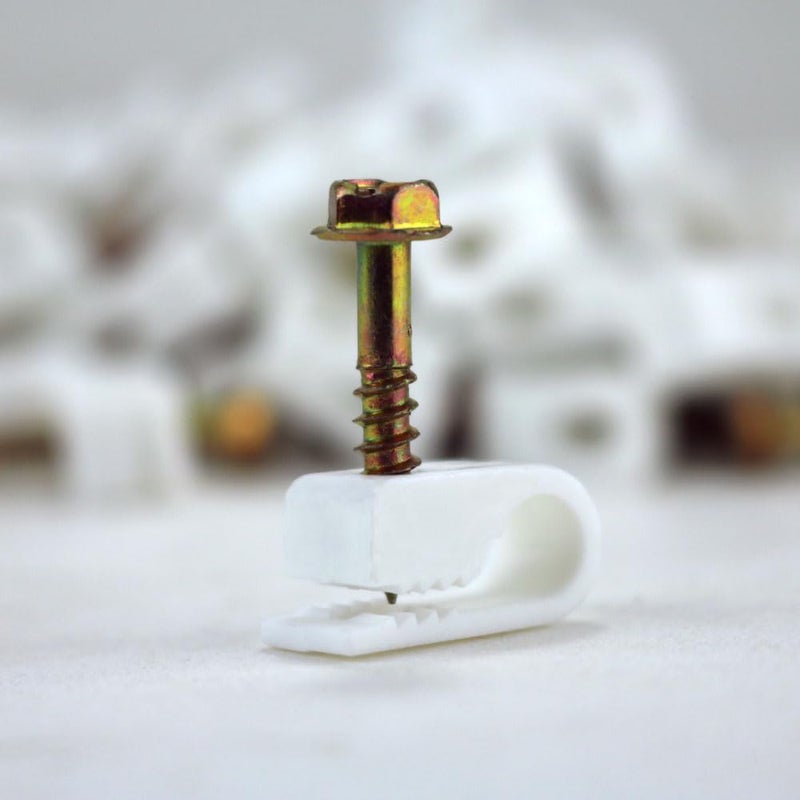 Skywalker Flexible Single Cable Screw Clips (Pack of 100 / White) - Image 5
