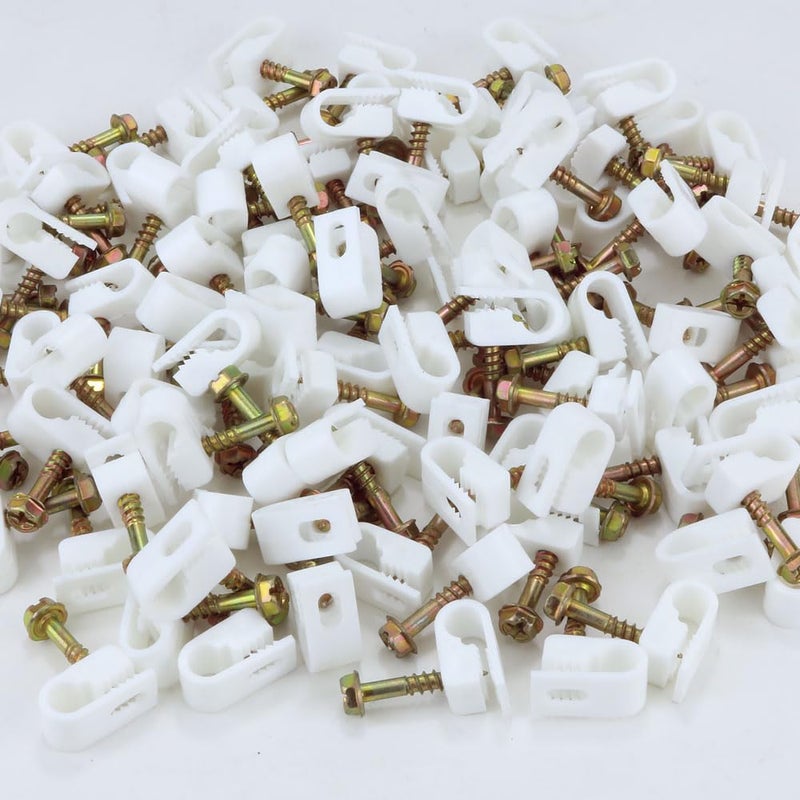 Skywalker Flexible Single Cable Screw Clips (Pack of 100 / White) - Image 4