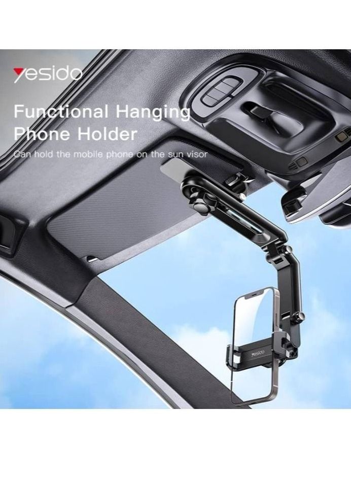 YESIDO C194 Car Phone Mount Sun Visor Phone Holder for Car Universal Clip 360 Degree Adjustable Cell phone Stand Rearview Mirror Cradle. - Image 4