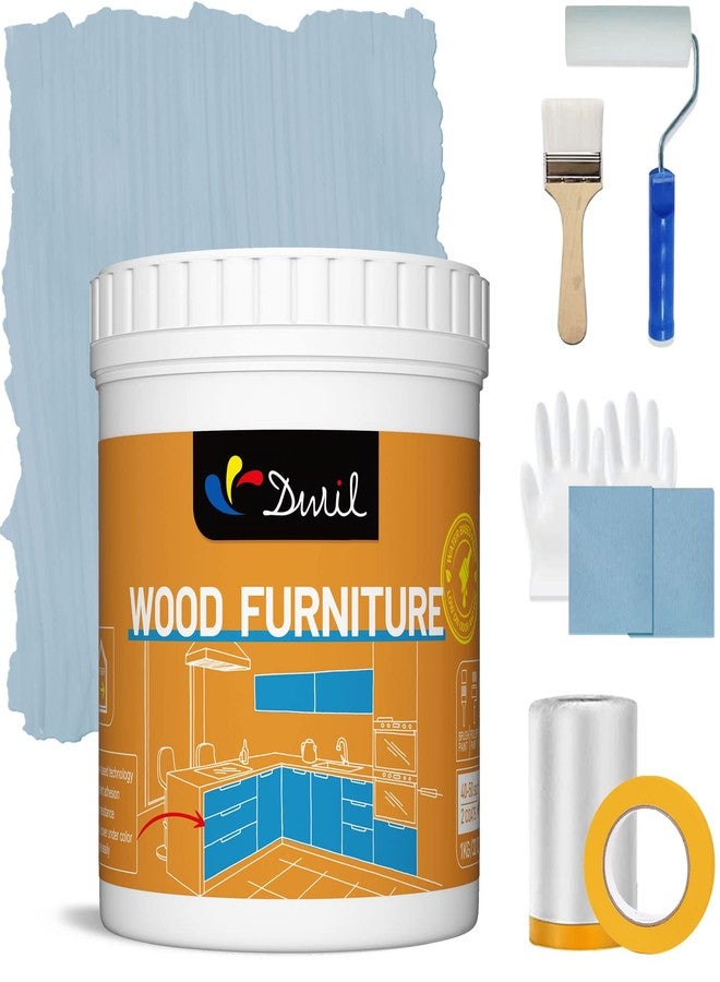 DWIL Acrylic Wood Paint for Furniture - Semi-Gloss Paint Suitable for Wood Surface Renovation, Water-Based All match Paint, Non-Toxic & Odorless, Eco-Friendly & Healthy (32OZ, Light Blue) - Image 1