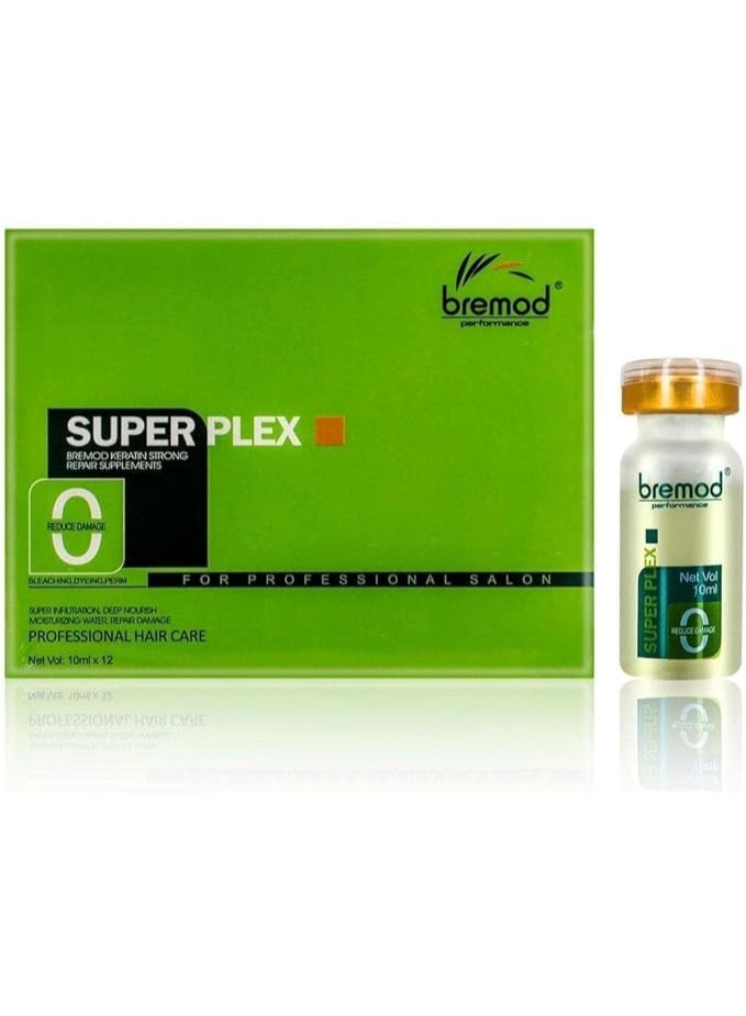 Bremod Super Plex Keratin Strong Repair Supplements 10ml - Intensive Treatment for Dry, Frizzy & Damaged Hair
