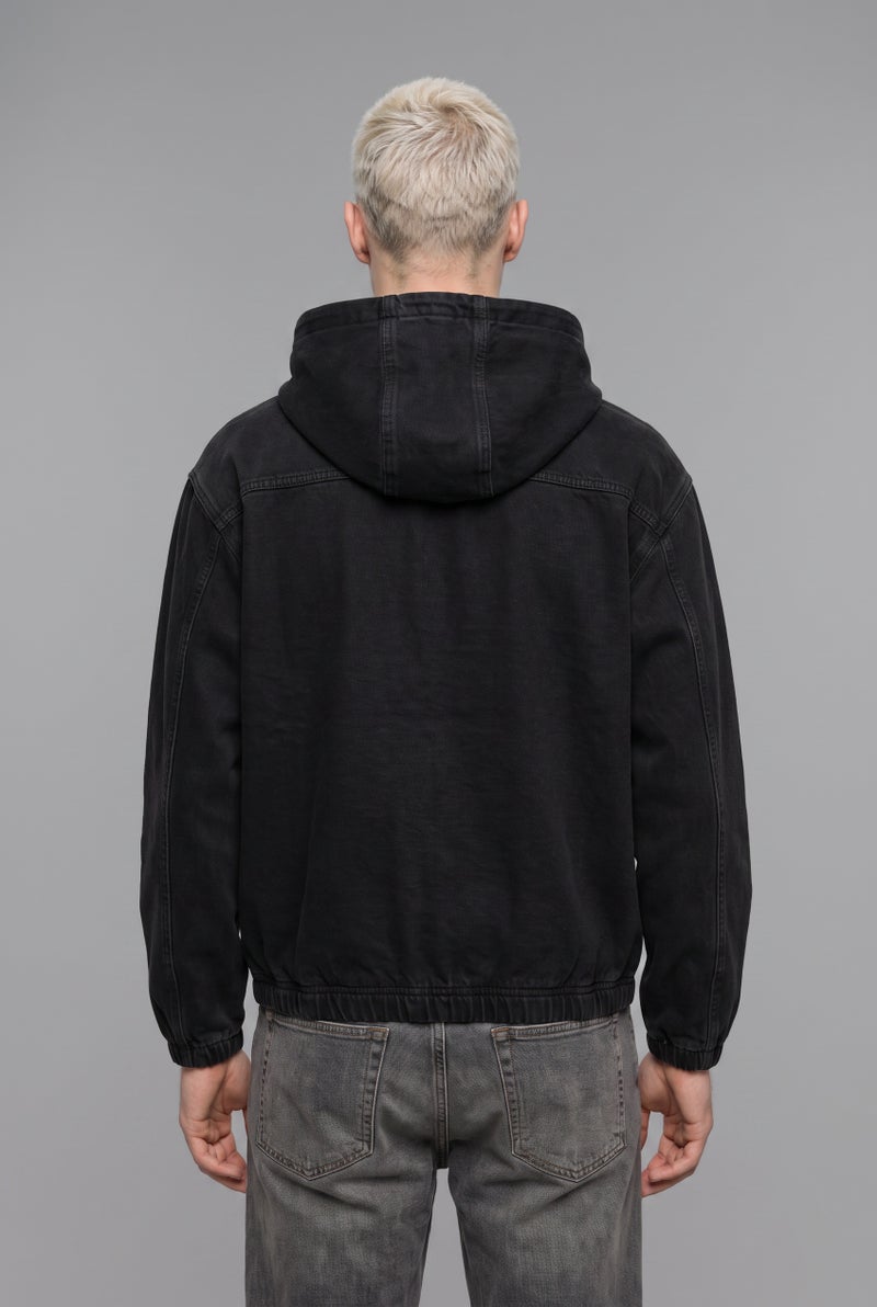 DeFacto Black Man Oversize Fit Cotton Jacket Casual - Image 4