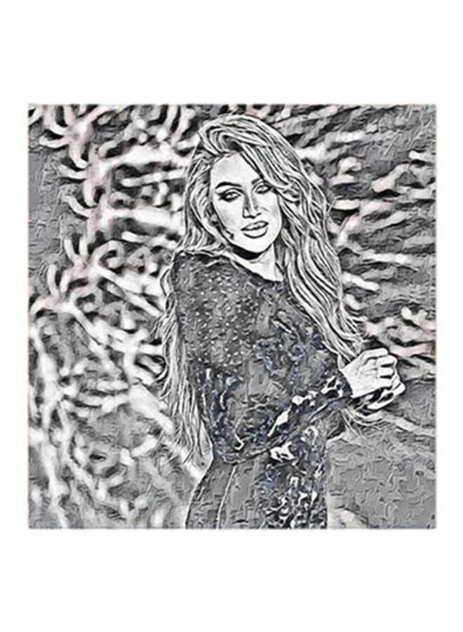 RYN Maya Diab MDF Wall Art Grey/Black/White 30x0.5x30cm - Image 1