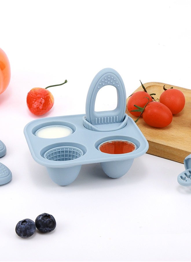 tangs Baby Teething Popsicle Mold - Food Grade Silicone Ice Cream & Cheese Stick Maker with Lid, Teething Toy for Infants, Breast Milk/Formula/Fruit Freezer Tray with Non-Spill Design & Detachable Pacifier Clip  - Image 2