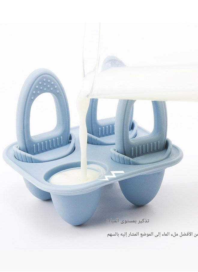 tangs Baby Teething Popsicle Mold - Food Grade Silicone Ice Cream & Cheese Stick Maker with Lid, Teething Toy for Infants, Breast Milk/Formula/Fruit Freezer Tray with Non-Spill Design & Detachable Pacifier Clip  - Image 5