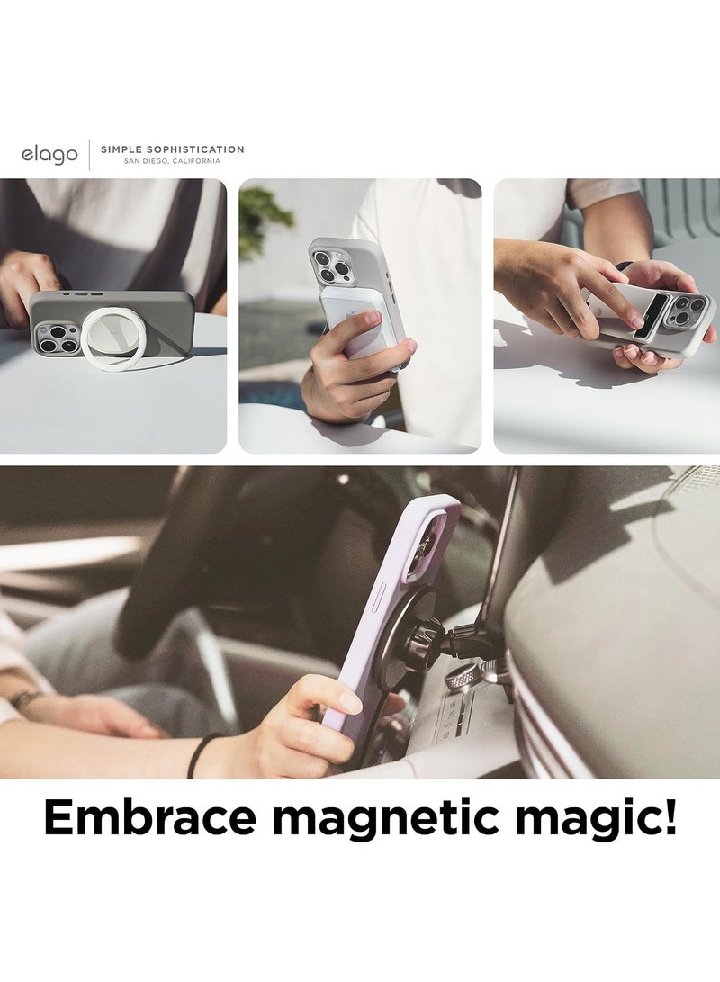 Elago Magnetic Liquid Silicone for iPhone 15 PRO Case Cover with MagSafe Shockproof - Lovely Pink - Image 4