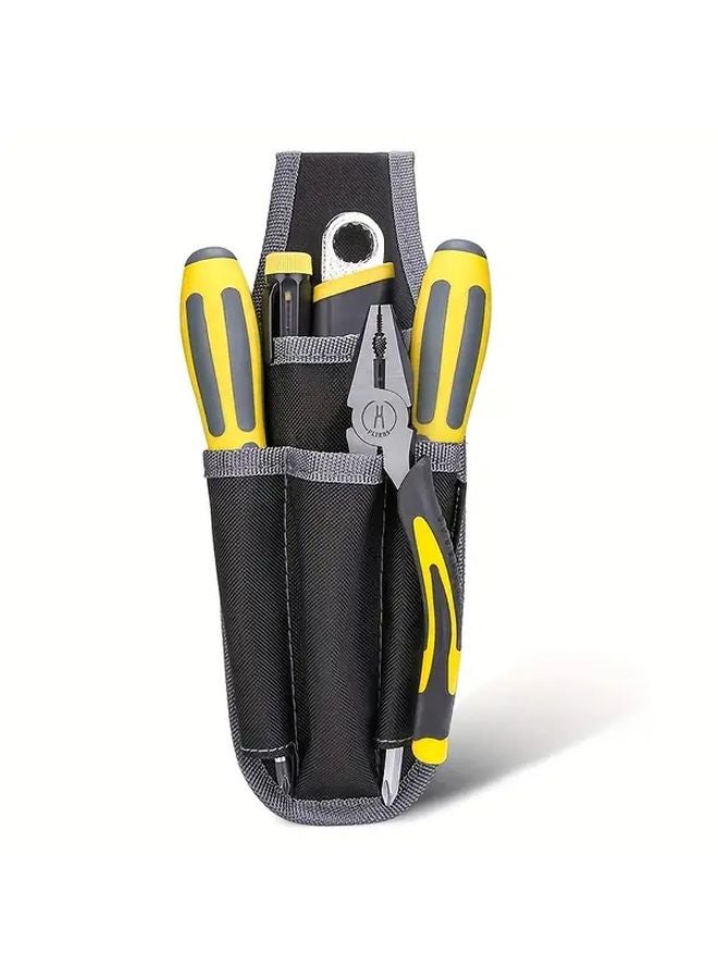 One Piece Suit Heavy Duty Magnetic Tool Belt Adjustable Strap Multiple Pockets Holder For Screws Nails Wrenches Black Tool Bag DIY Carpentry Home Improvement - Image 1