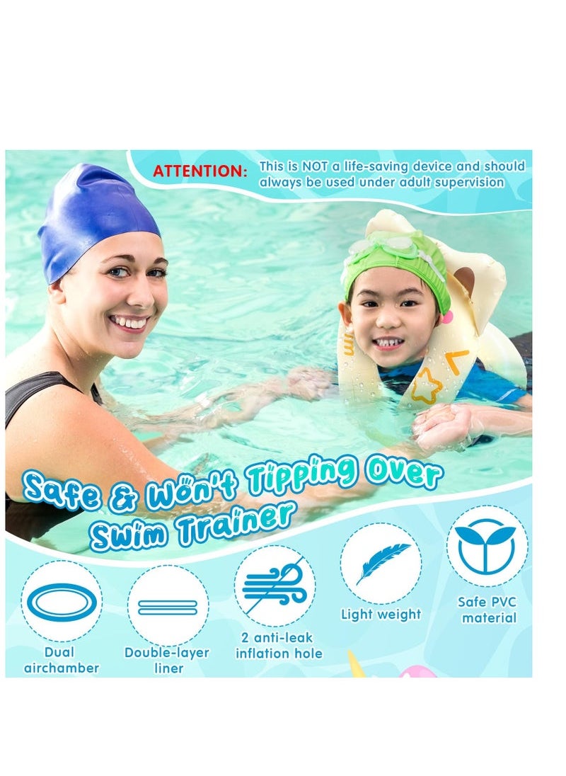 Swim Vest, 2 Pcs Kids Swim Floats, Portable Inflatable Pool Floats Swim Float, Personal Flotation Device for Swim Training, Swimming Pool Accessories for Kids, for 38.5-66 Lbs Girls Boys  - Image 4