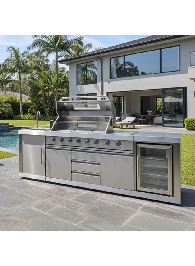 DANUBE HOME Deluxe BBQ Kitchen Outdoor Cooking – Stylish Modular Outdoor Kitchen Stainless Steel Finish for Garden, Patio & Villa Entertaining - Image 1