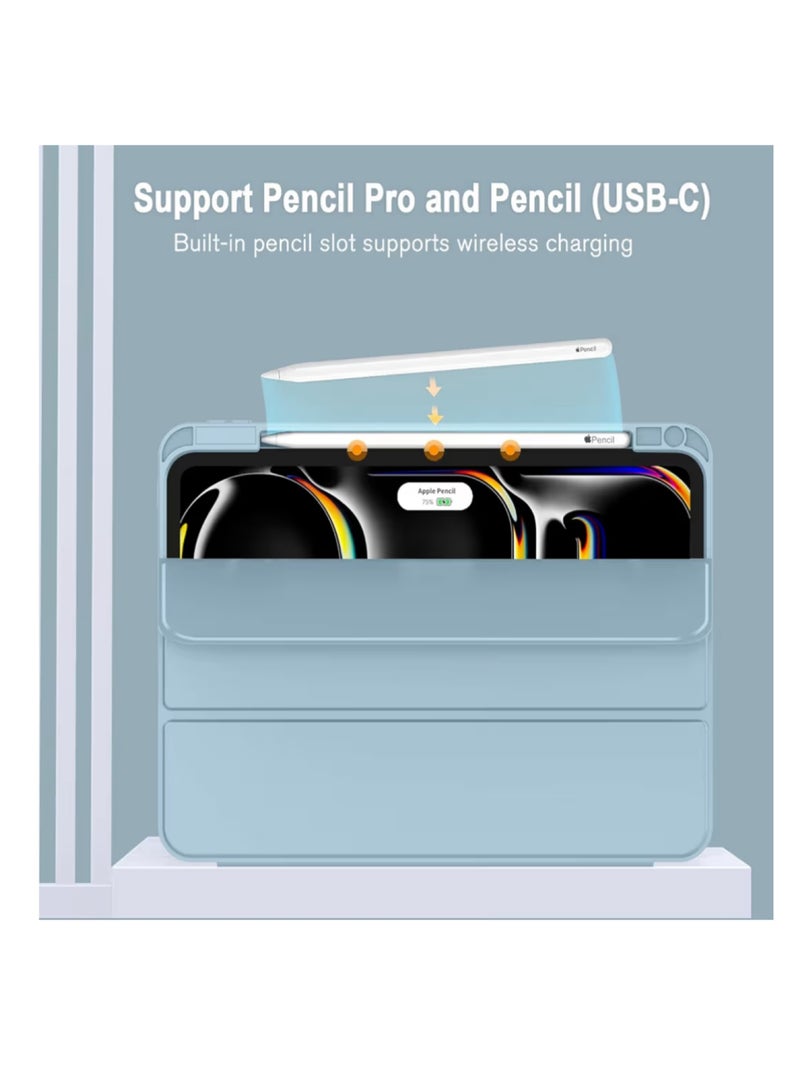 Case for Pro 11 Inch 2024 Model with pencil Holder, slim Tablet Cover with soft TPU Back, Auto Wake/Sleep - Image 2