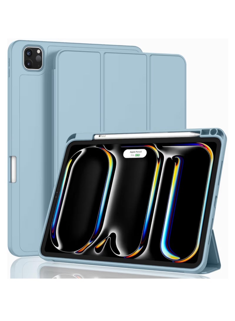 Case for Pro 11 Inch 2024 Model with pencil Holder, slim Tablet Cover with soft TPU Back, Auto Wake/Sleep - Image 1
