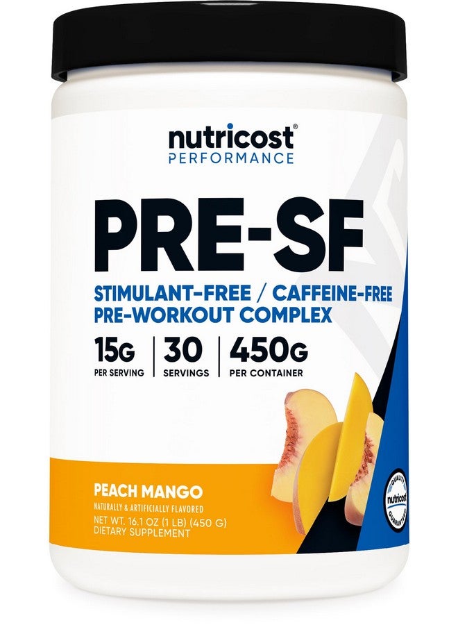 Nutricost Nutricost Stim-Free Pre-Workout, 30 Servings (Peach Mango) - Caffeine Free, Stimulant Free, Non-GMO, Gluten Free  - Image 1