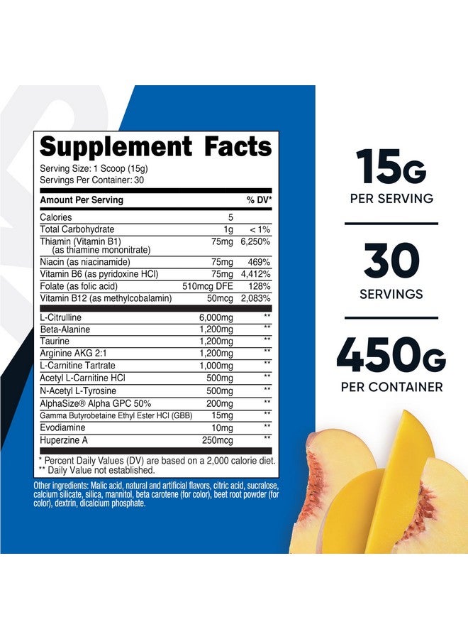 Nutricost Nutricost Stim-Free Pre-Workout, 30 Servings (Peach Mango) - Caffeine Free, Stimulant Free, Non-GMO, Gluten Free  - Image 2