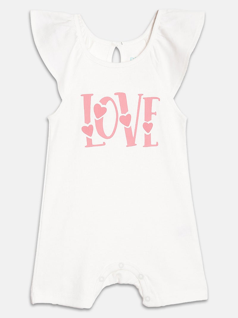 Broon Infant Girls White and Pink Printed Organic Cotton Rompers Pack of 2 - Image 3