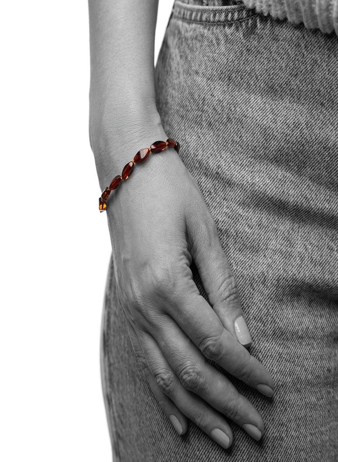 AMBERAGE Adult Amber Bracelet Adjustable (Cognac) - Image 2