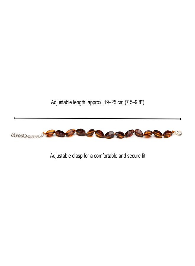 AMBERAGE Adult Amber Bracelet Adjustable (Cognac) - Image 4