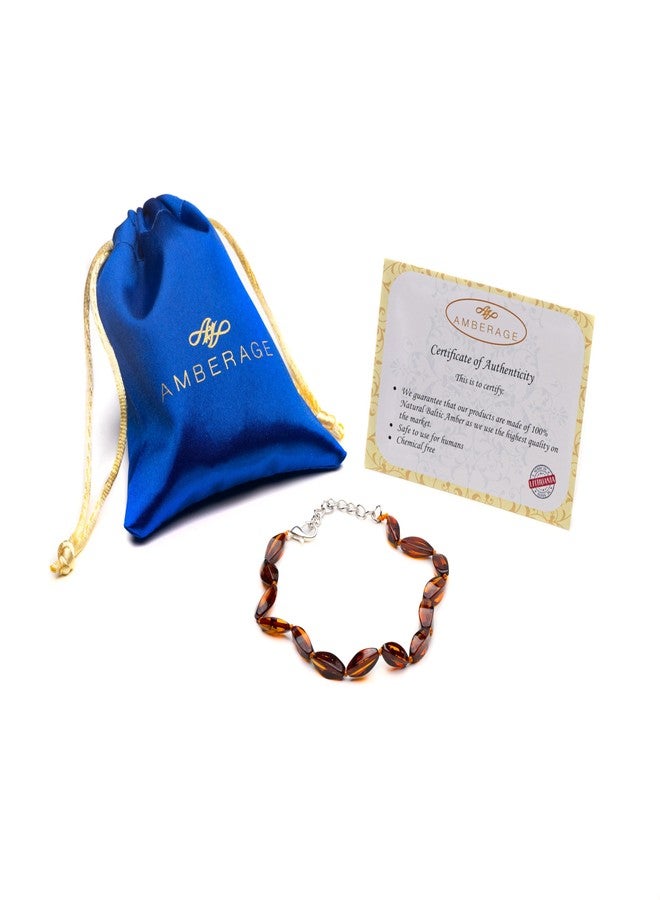 AMBERAGE Adult Amber Bracelet Adjustable (Cognac) - Image 3