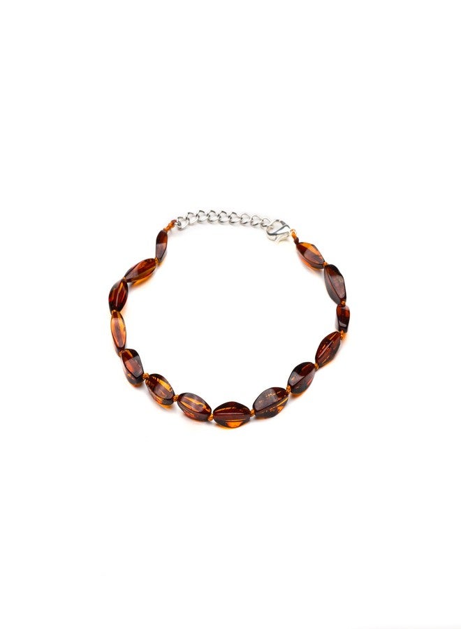 AMBERAGE Adult Amber Bracelet Adjustable (Cognac) - Image 1