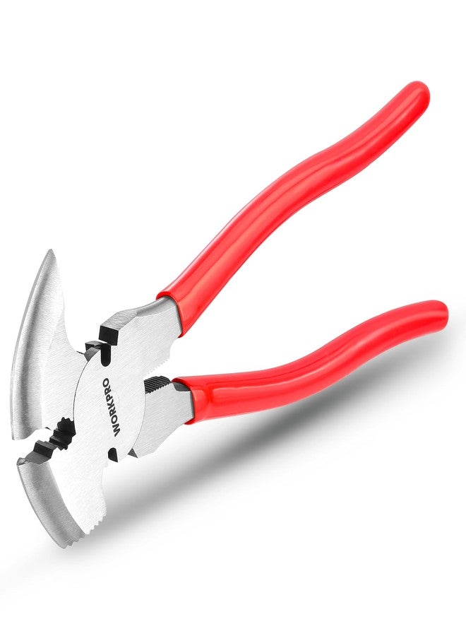 ووركبرو كماشة سياج WORKPRO، كماشة سياج متعددة الاستخدامات مقاس 10 بوصات، أدوات سياج شديدة التحمل، أدوات سياج الأسلاك الشائكة، قاطع سياج، ساحب مسامير، ساحب دبابيس، قطع أسلاك، رأس مطرقة - Image 1