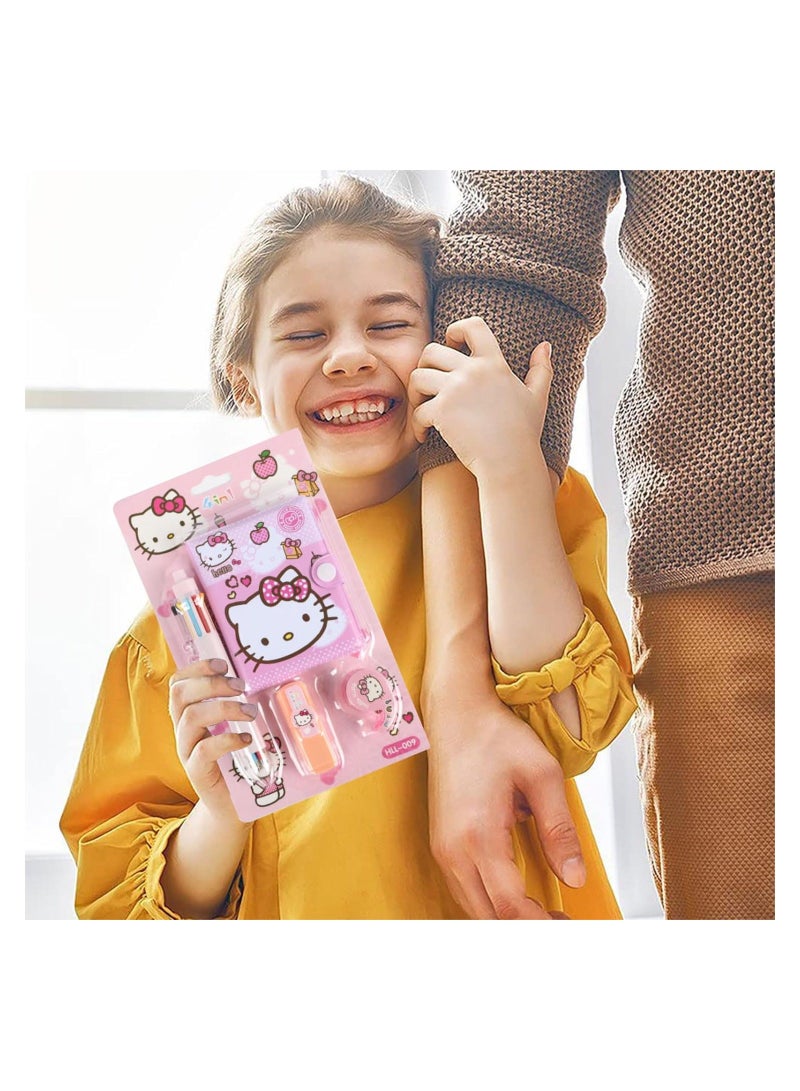 Back to School Supplies for Teen Girls, Pink Cat Stationery Set, Kawaii Stationary Set Back to School Gifts for Students First Day of School Birthday (Color and Patterns Random) - Image 5