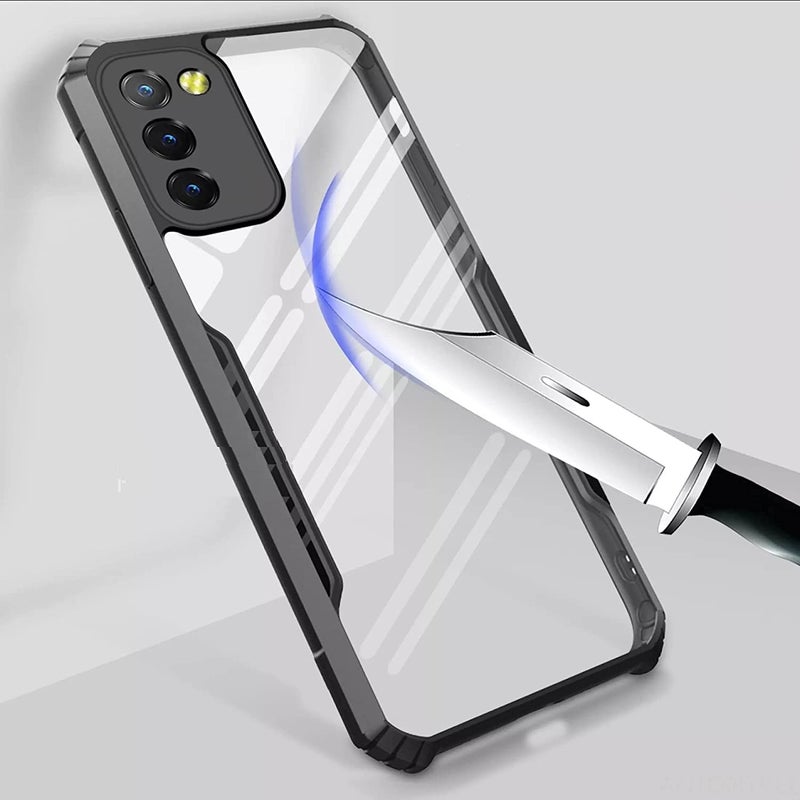 SPAZY CASE ® Galaxy A03s Back Cover | Transparent Crystal Clear Hard PC Back Case with TPU Bumper, Military-Grade Drop Protection Case Cover for Samsung Galaxy A03s - Image 3