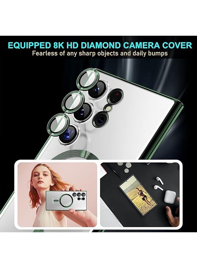 Samsung Galaxy S24 Ultra Magnetic Case Compatible with Mag-Safe, Luxury Plating Design Galaxy S24 Ultra Case with Camera Lens Protector Soft TPU Bumper for Samsung Galaxy S24 Ultra 6.8”  - Image 4