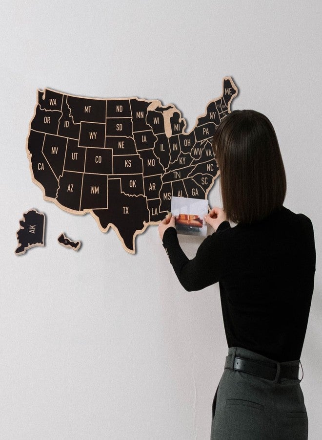Aitakatta USA Wall Map, US Travel Tracker Felt Bulletin Board, 23.6x15.7 Inches Pin Board, Maps of United States for Travelers, Classroom Geography & Home Decor(BK-US-MAP,4060,1p) - Image 4